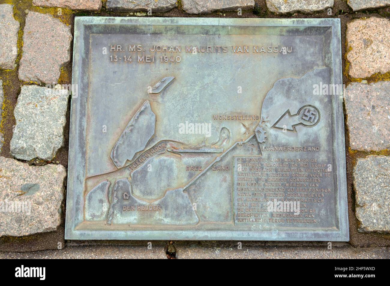 Memorial plate HR Mme Johan Maurits Van Nassau Den Helder pays-Bas 23-9-2019 Banque D'Images