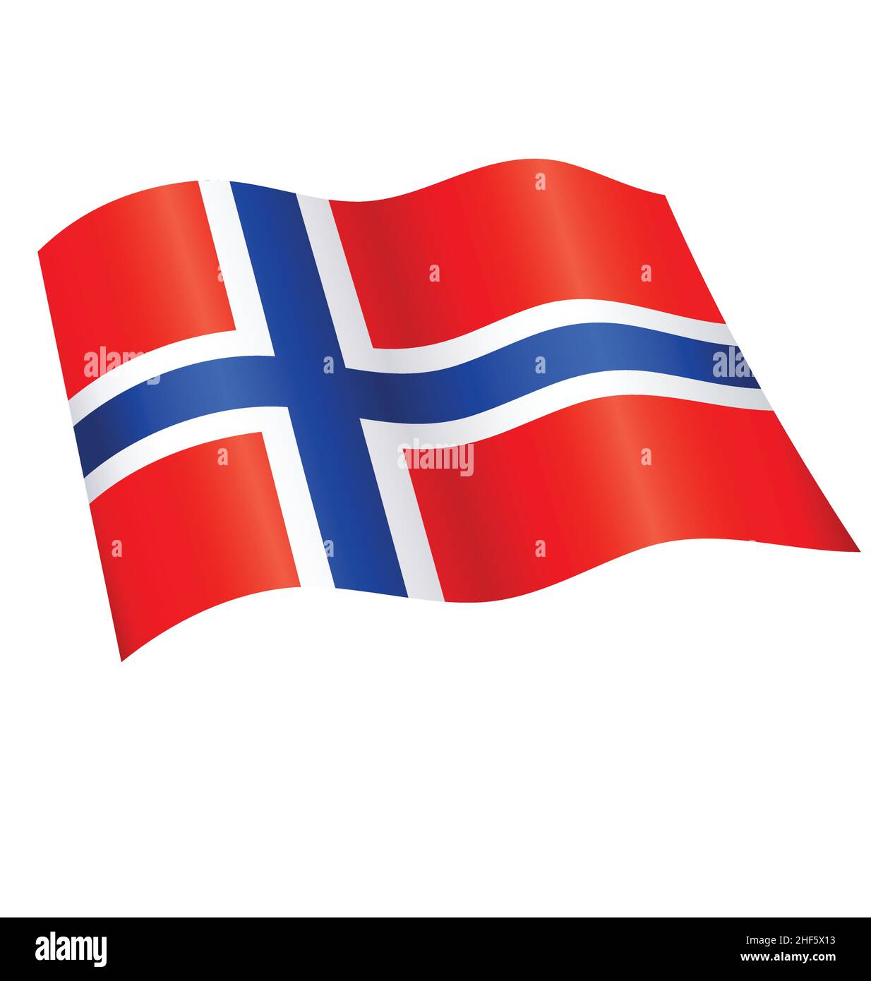 drapeau norvégien de la norvège symbole de soie vecteur isolé sur fond blanc Illustration de Vecteur