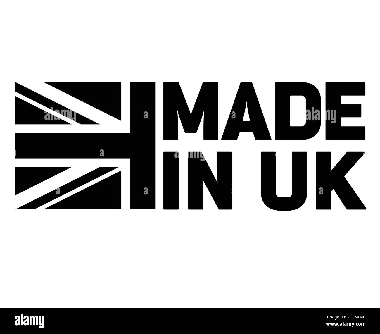 Simple stylisé fabriqué en grande-bretagne Royaume-uni logo icône symbole emblème vecteur noir et blanc isolé sur fond blanc Illustration de Vecteur