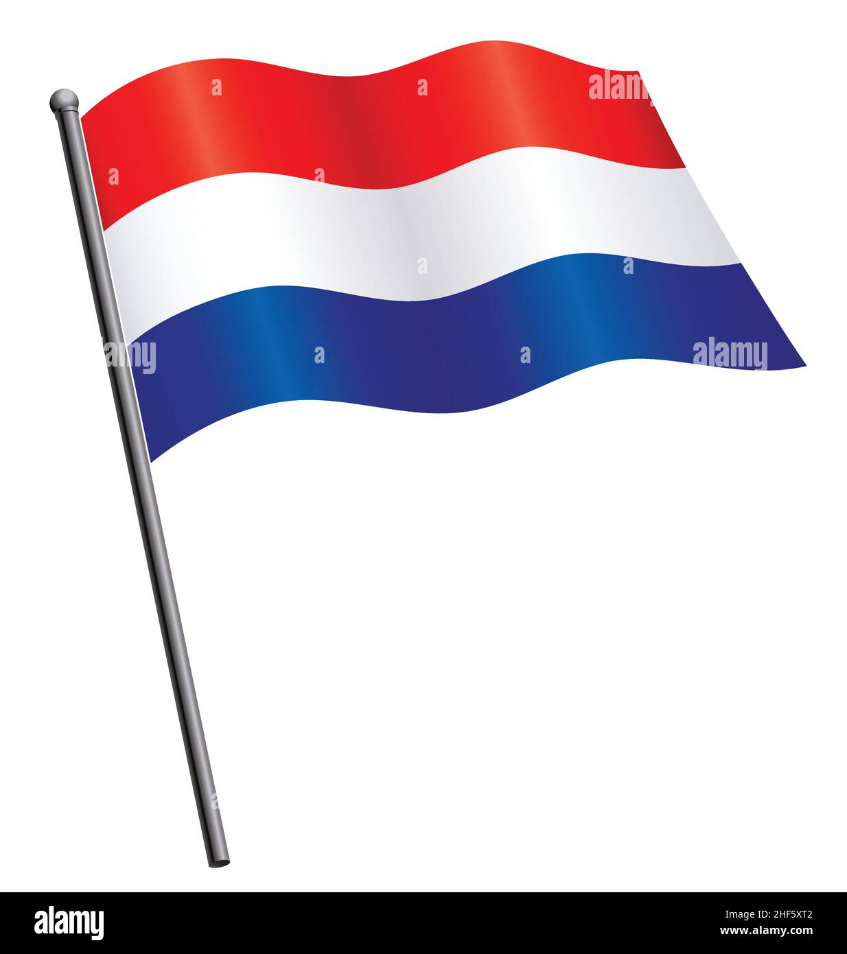 hollande pays-bas drapeau volant agitant sur le drapeau de l'icône de la soie vecteur isolé sur fond blanc Illustration de Vecteur