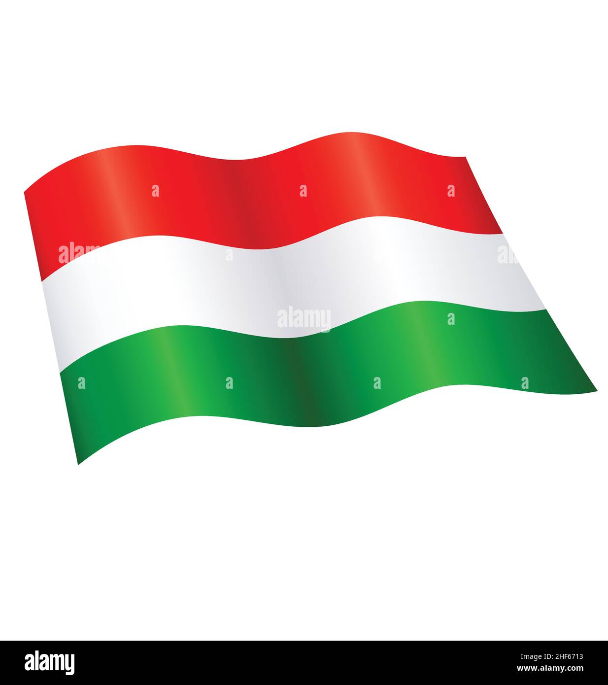 Drapeau hongrois volant de la Hongrie icône en soie vecteur isolé sur fond blanc Illustration de Vecteur
