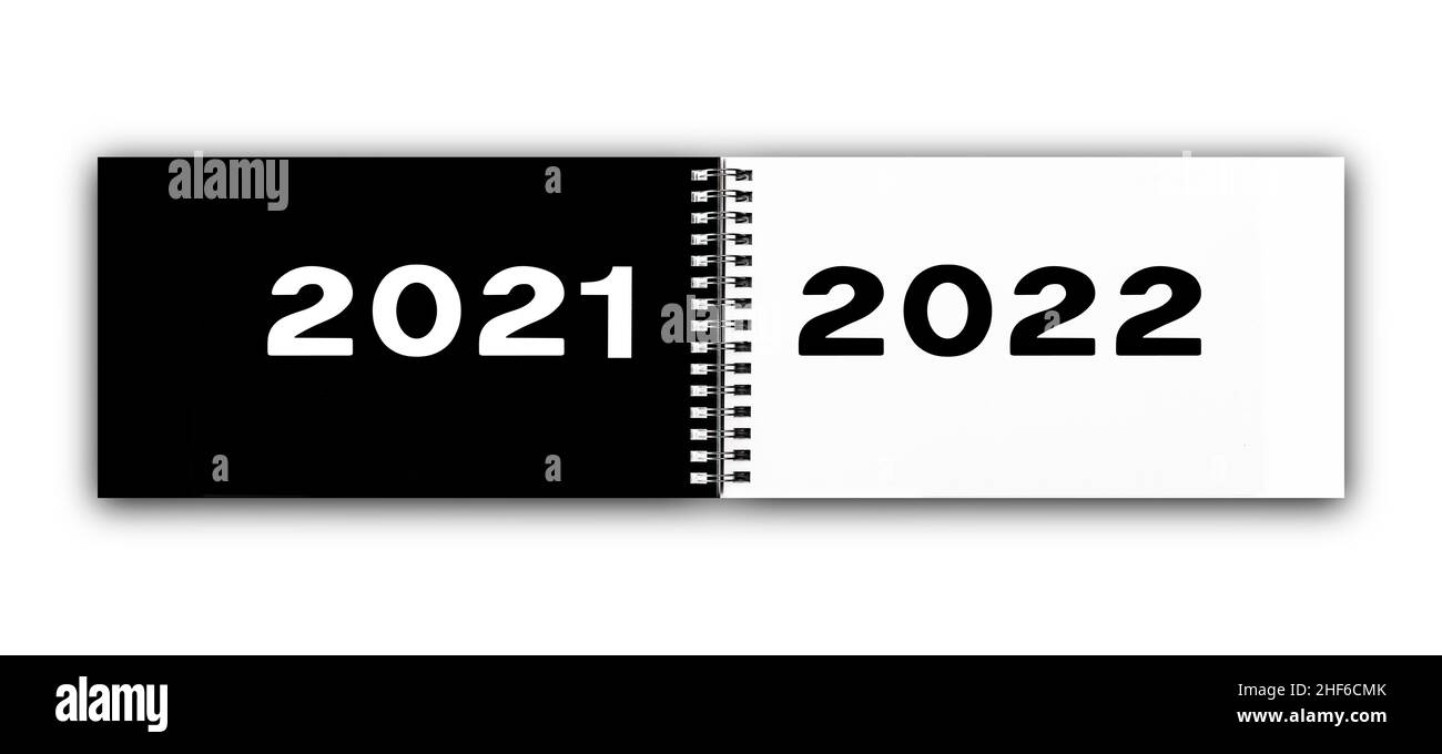 Calendrier avec le tournant de l'année de 2021 à 2022 Banque D'Images