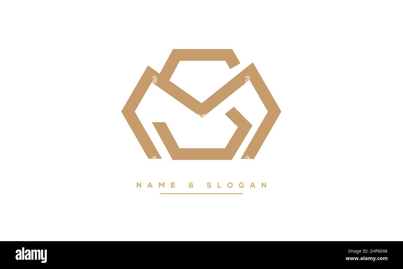 SM, MS lettres abstraites logo Monogramme Illustration de Vecteur