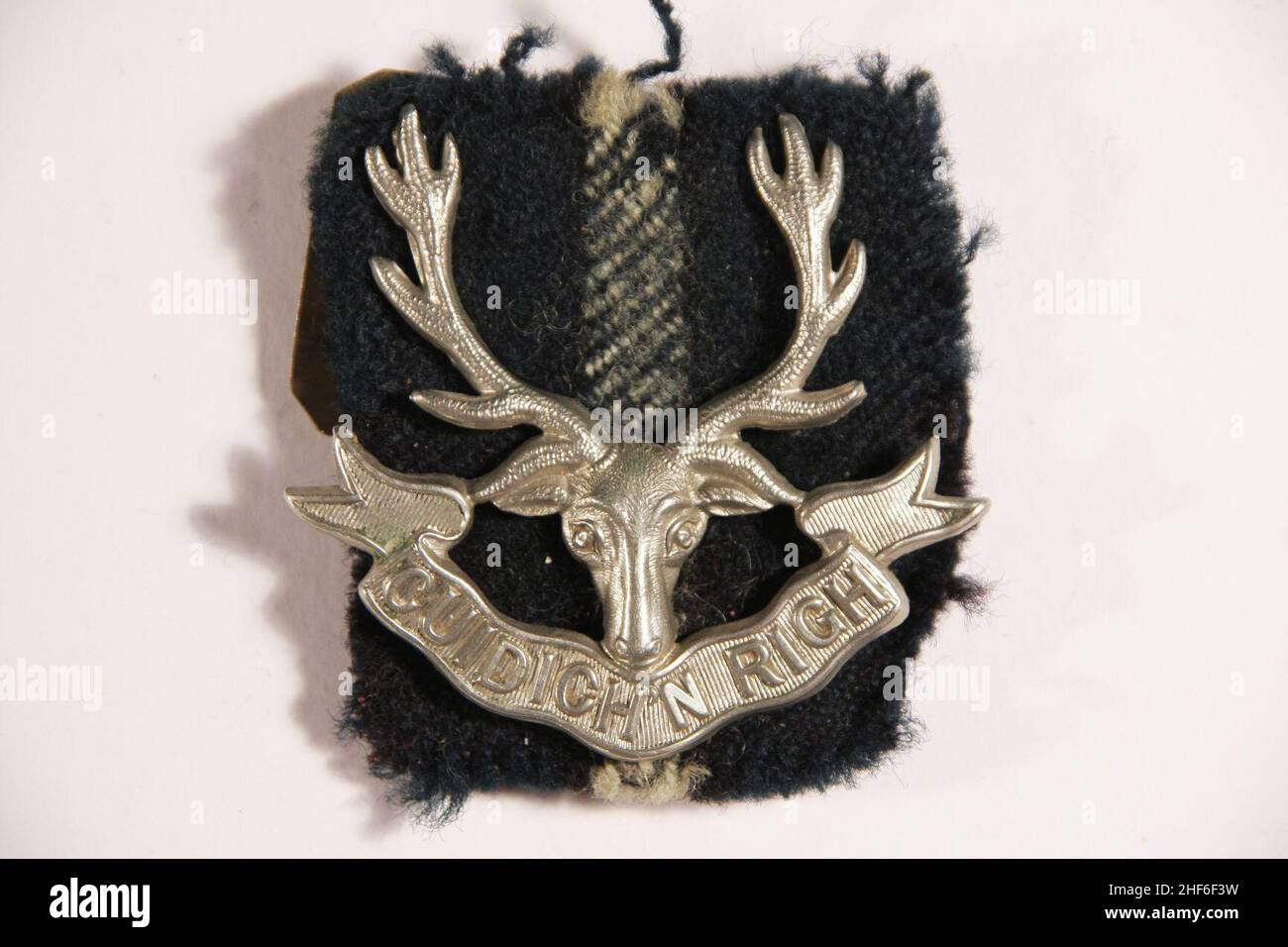 Seaforth Highlanders 1914 ''CUIDICH N RIGH'' badge de casquette. Banque D'Images