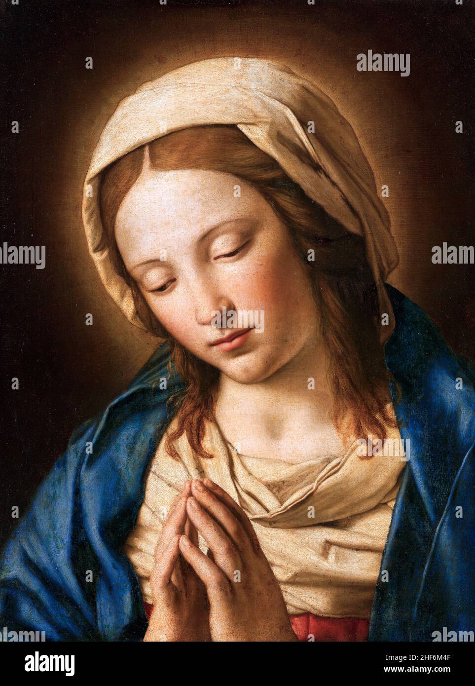Vierge à la prière après Sassoferrato (Giovanni Battista Salvi da Sassoferrato, 1609-1685), huile sur toile Banque D'Images