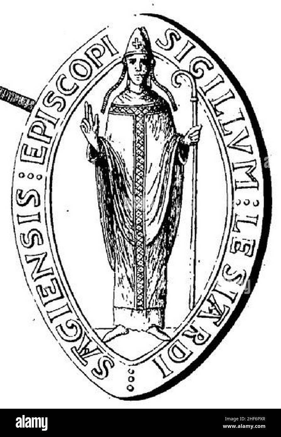 Sceau de Lisiard, évêque de Sées. Banque D'Images