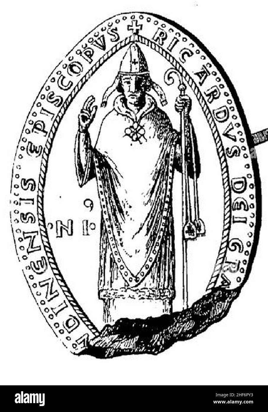 Sceau de Richard, évêque de Winchester. Banque D'Images