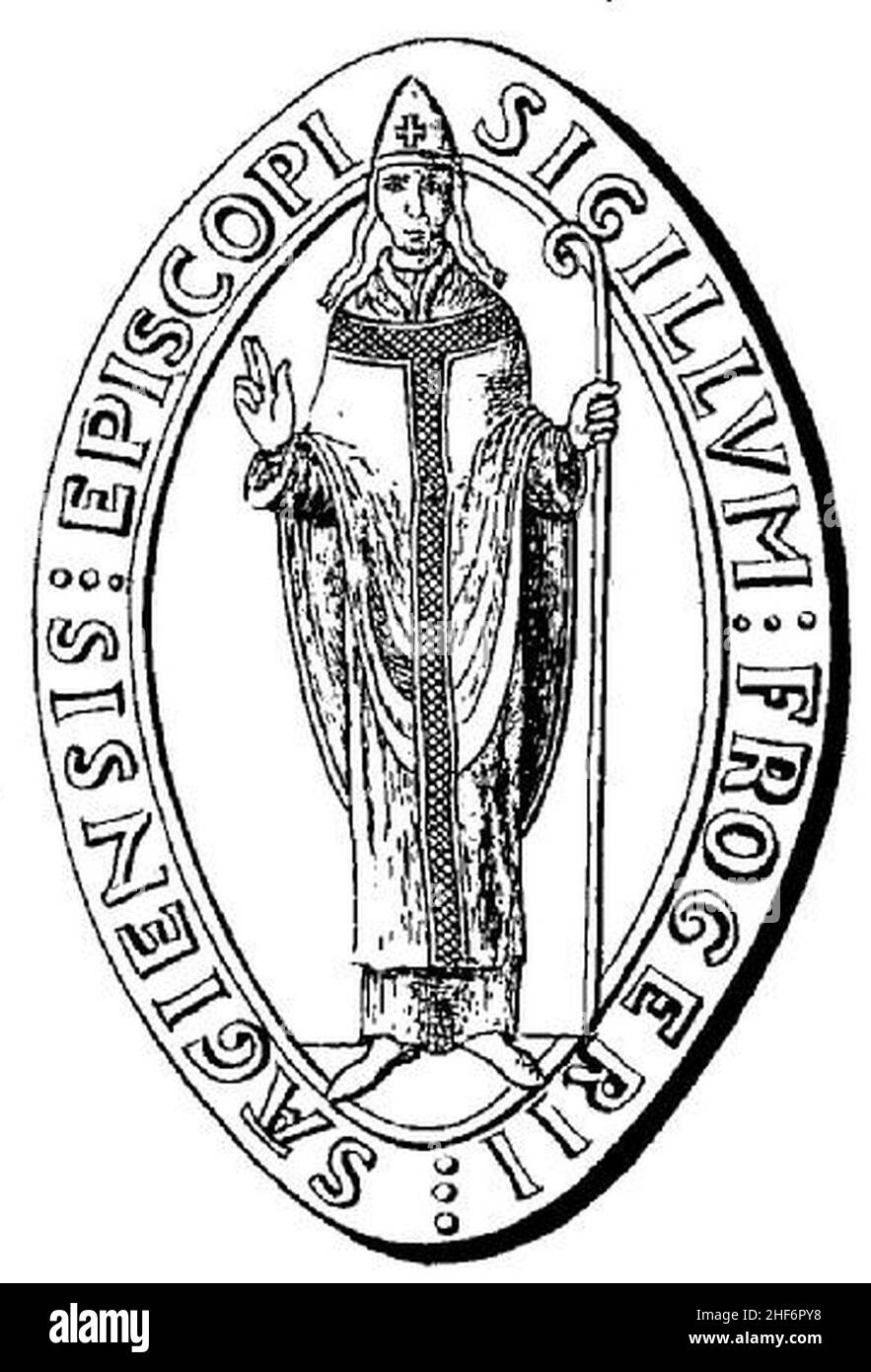 Sceau de Froger, évêque de Sées. Banque D'Images