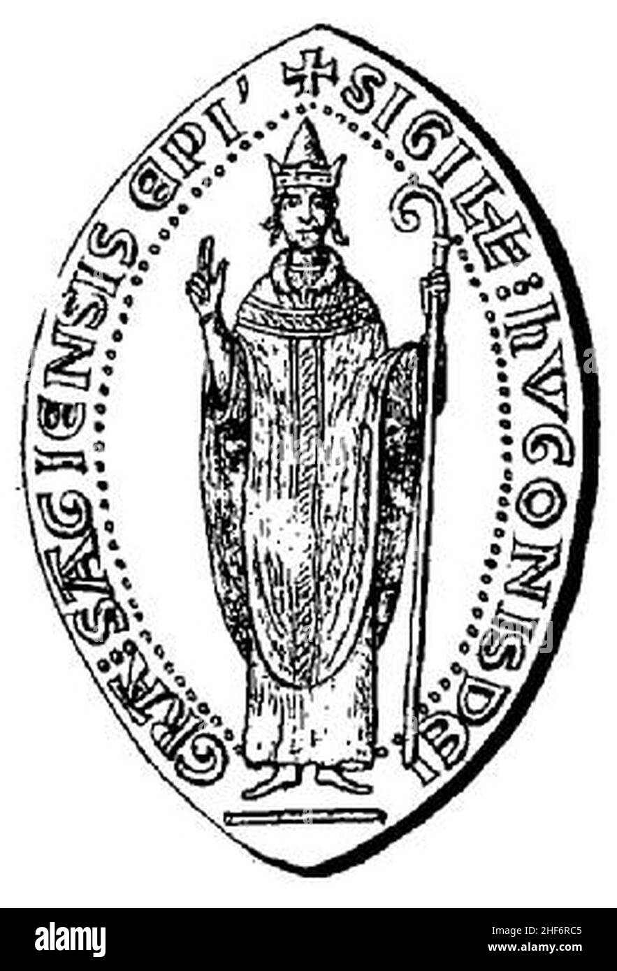 Sceau d'Hugues II, évêque de Sées. Banque D'Images