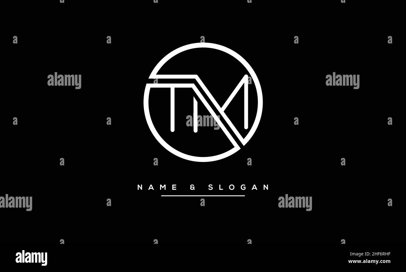 TM, MT lettres abstraites logo monogramme Illustration de Vecteur