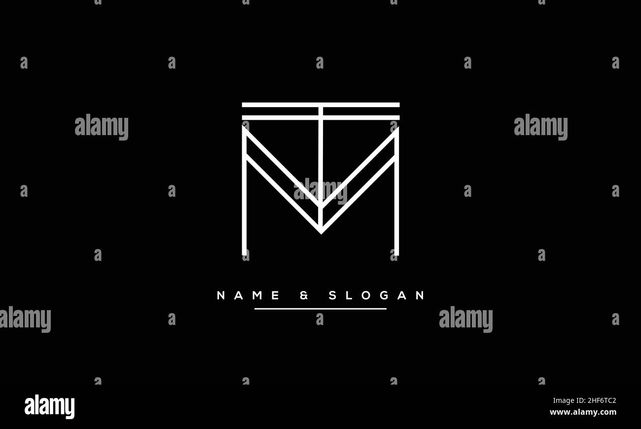 TM, MT lettres abstraites logo monogramme Illustration de Vecteur