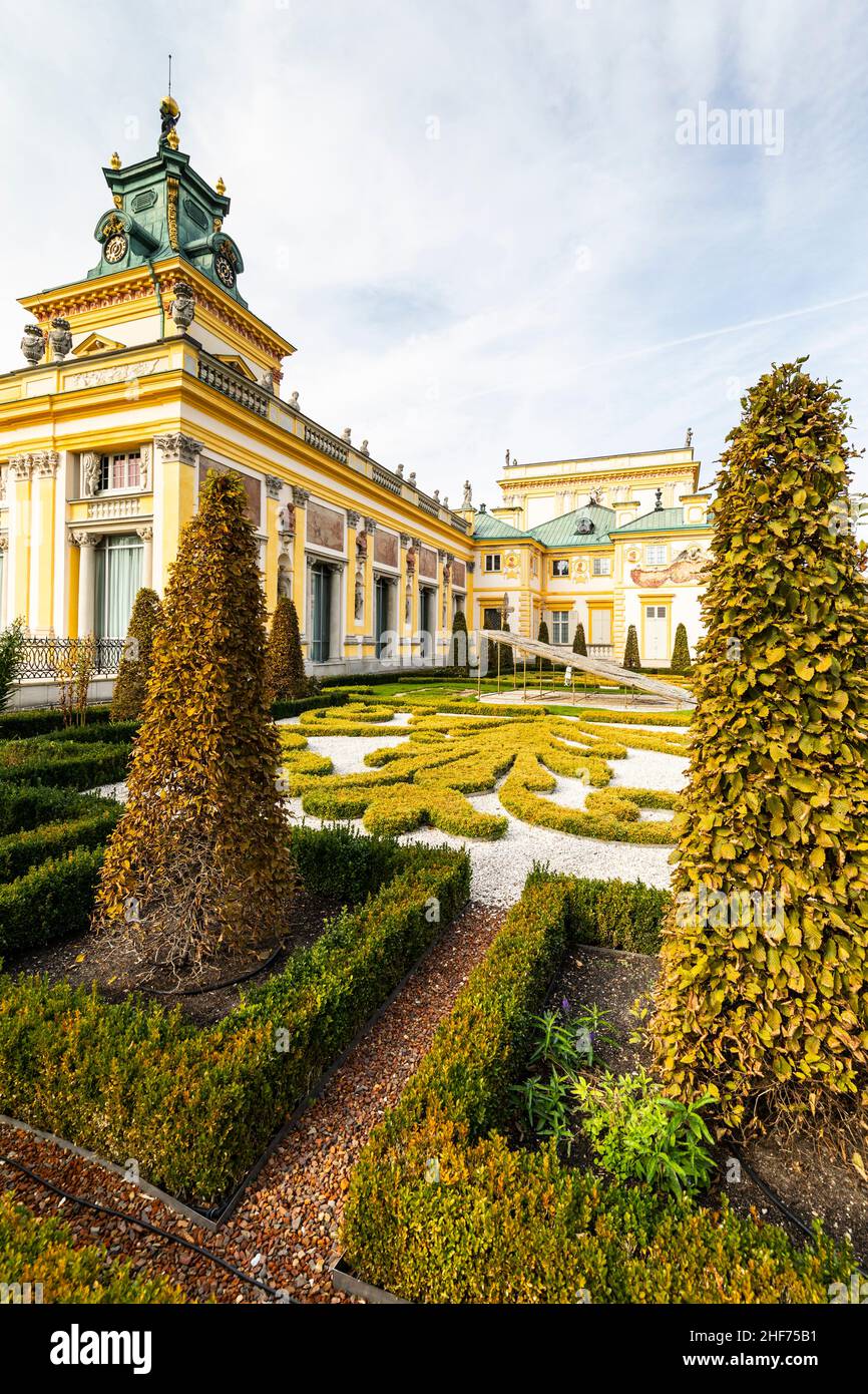 Europe, Pologne, Voivodeship Masovian, Varsovie - Palais Wilanow Banque D'Images