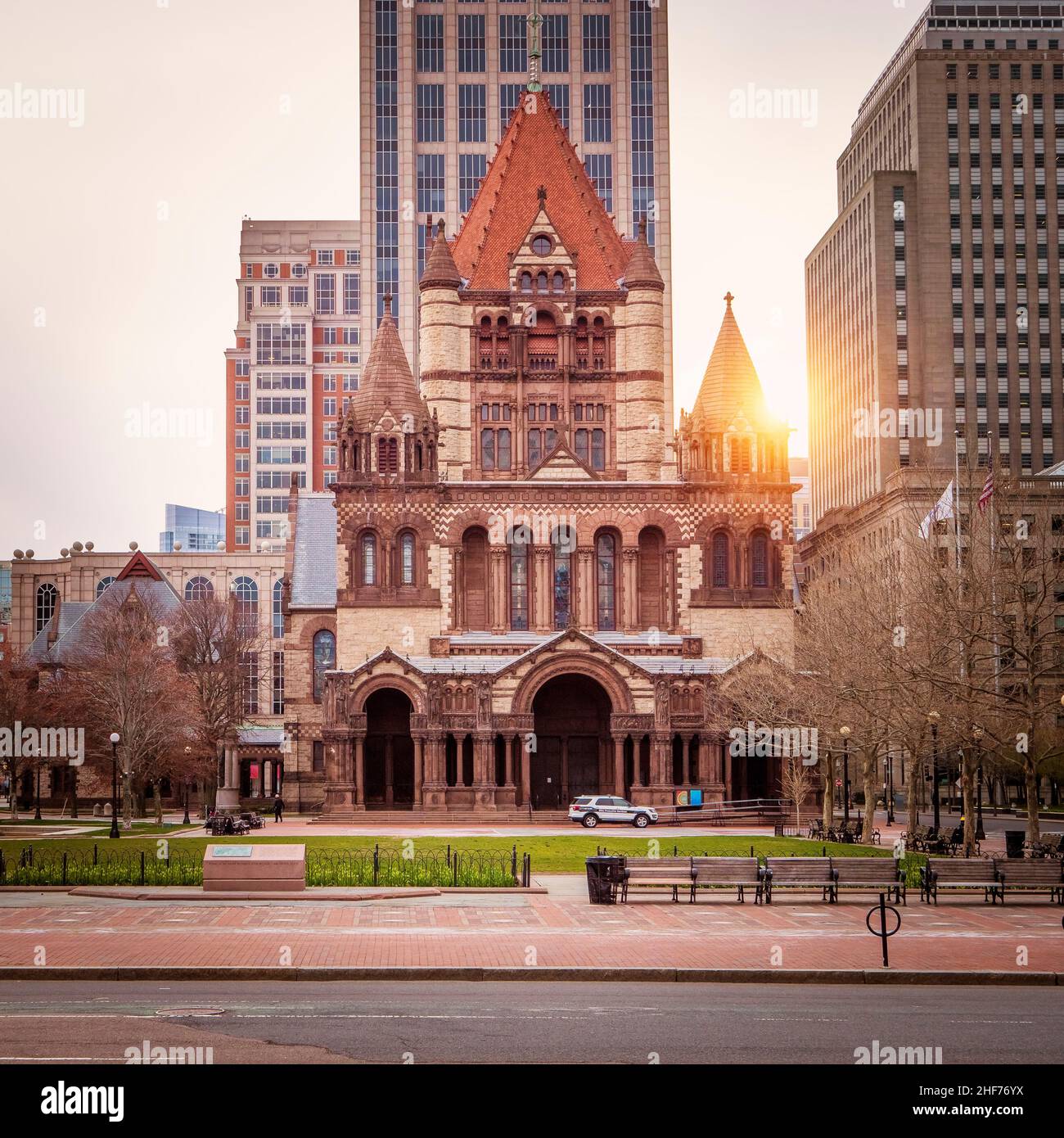 Copley Square à Boston, Massachusetts, États-Unis. Banque D'Images