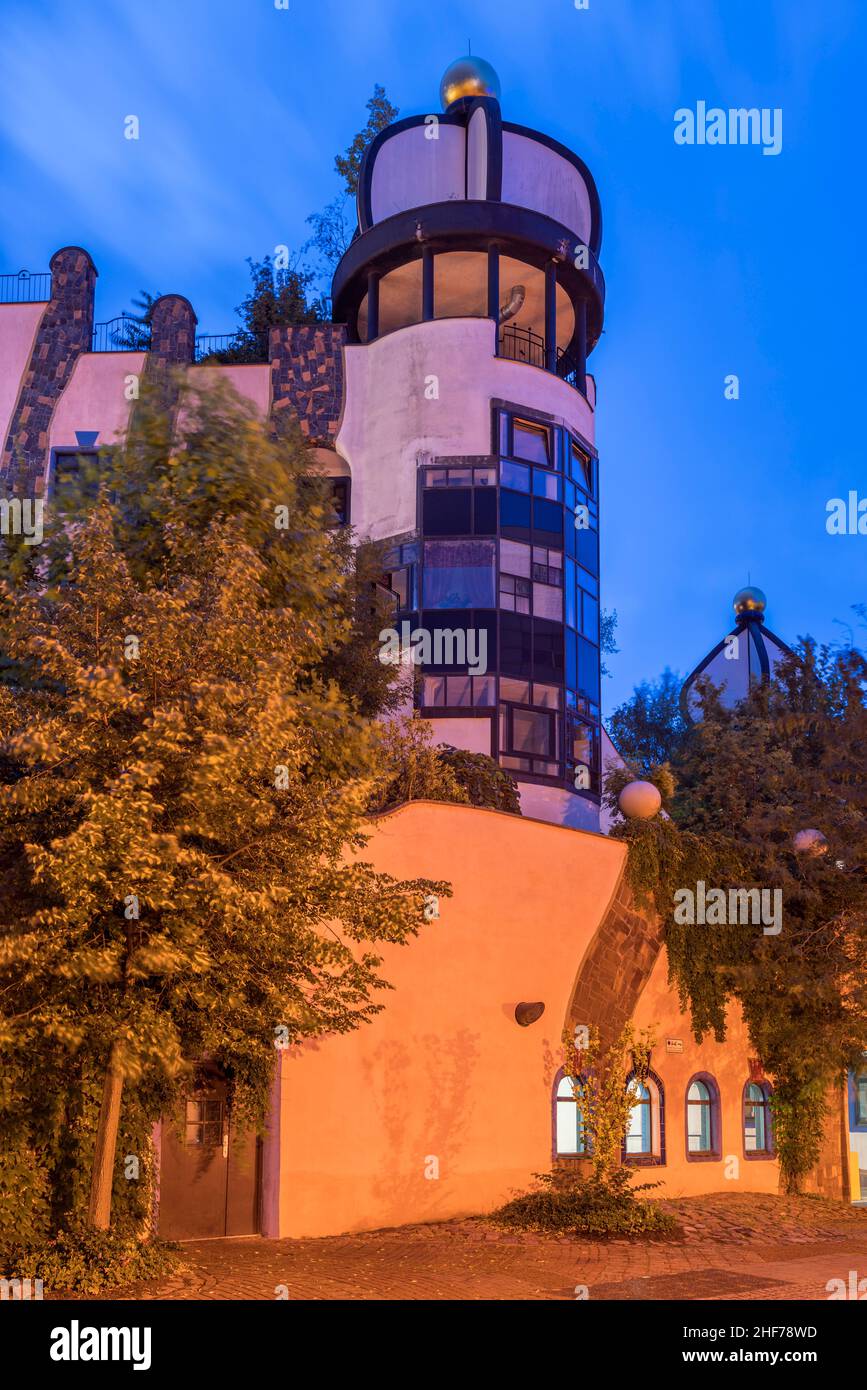 Hundertwasserhaus Citadelle verte par Friedensreich Hundertwasser, Magdebourg, Saxe-Anhalt, Allemagne Banque D'Images