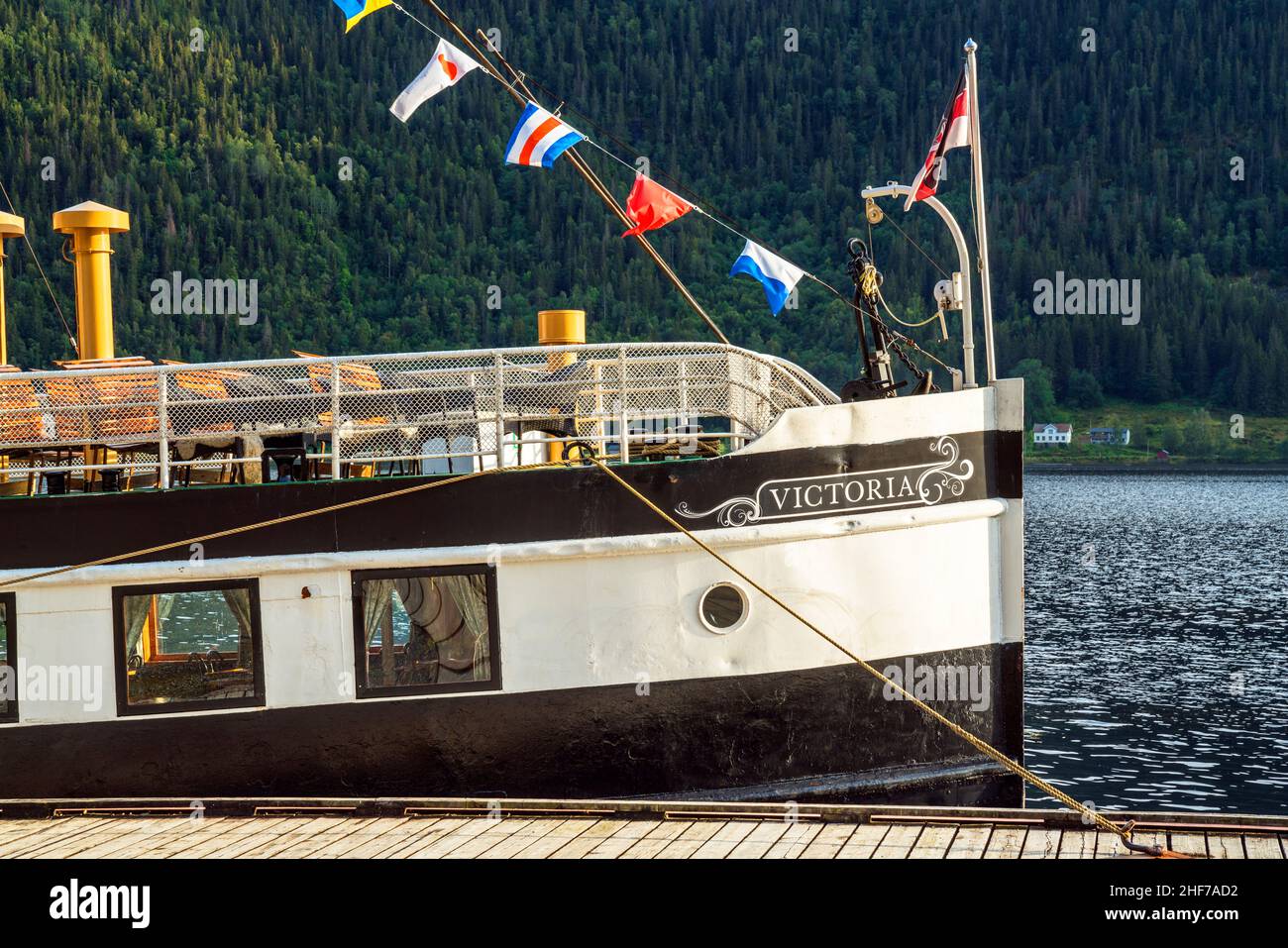 Vapeur Victoria à Dalen sur le canal du Telemark, lac Bandak, Vestfold og Telemark, Norvège Banque D'Images