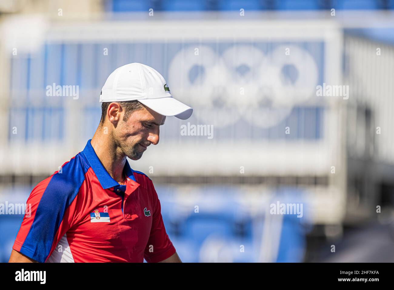 Tokyo, Japon.31st juillet 2021.Jeux Olympiques: Match de tennis entre Novak Djokovic et Pablo Carreño pour la médaille de bronze à l'arène Ariake.© ABEL F. ROS Banque D'Images