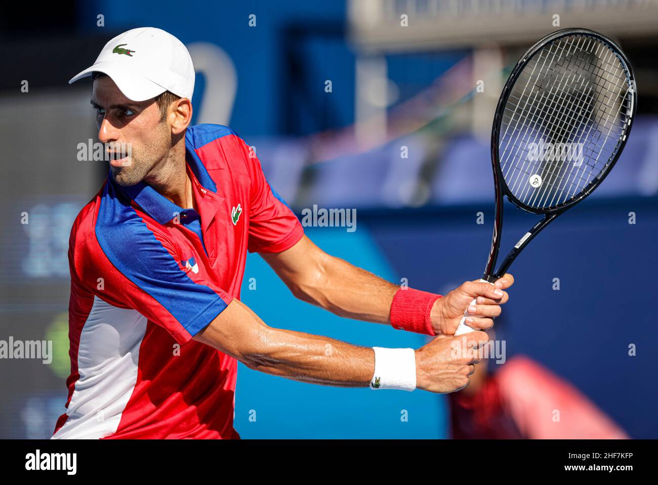 Tokyo, Japon.31st juillet 2021.Jeux Olympiques: Match de tennis entre Novak Djokovic et Pablo Carreño pour la médaille de bronze à l'arène Ariake.© ABEL F. ROS Banque D'Images
