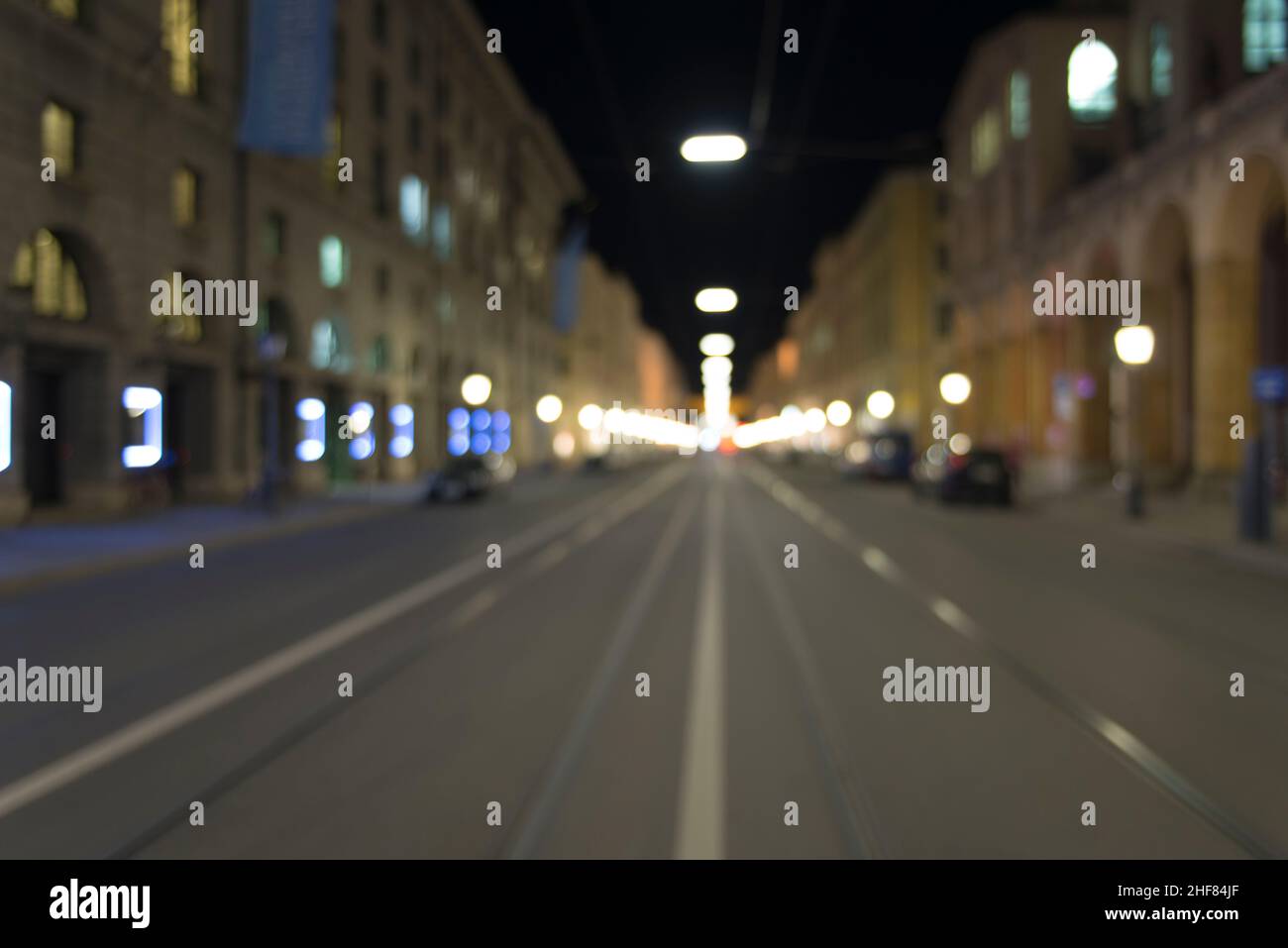 Munich, Maximilianstrasse, nuit, rues vides, verrouillage Banque D'Images