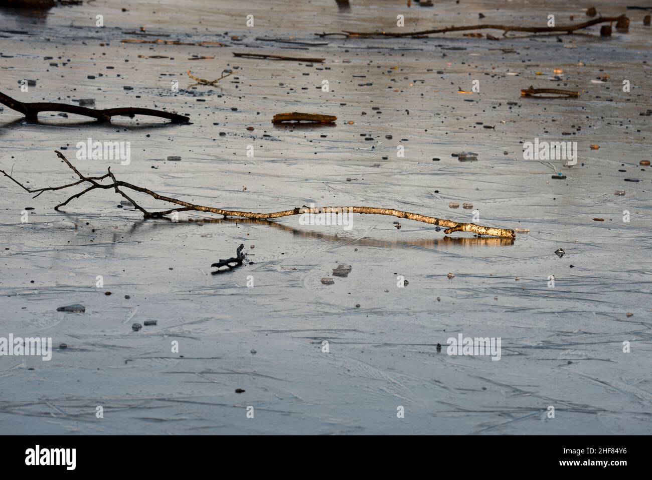 Hiver, lac, glace, gelé Banque D'Images