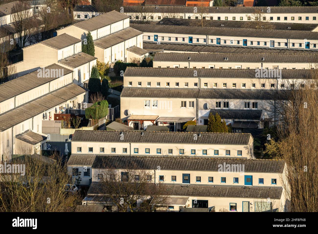 SchŸngelberg logement, ancien logement de la collierie, nouvelle zone de développement, à partir de 1993, construit dans le cadre de l'IBA, Gelsenkirchen, Banque D'Images