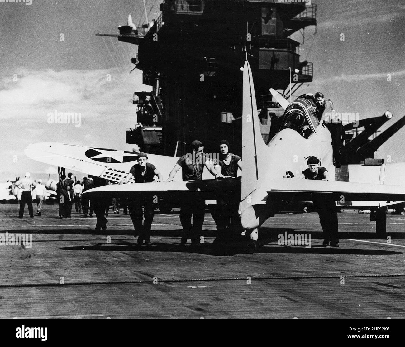 SBD sur USS Lexington (CV-2) 1941. Banque D'Images
