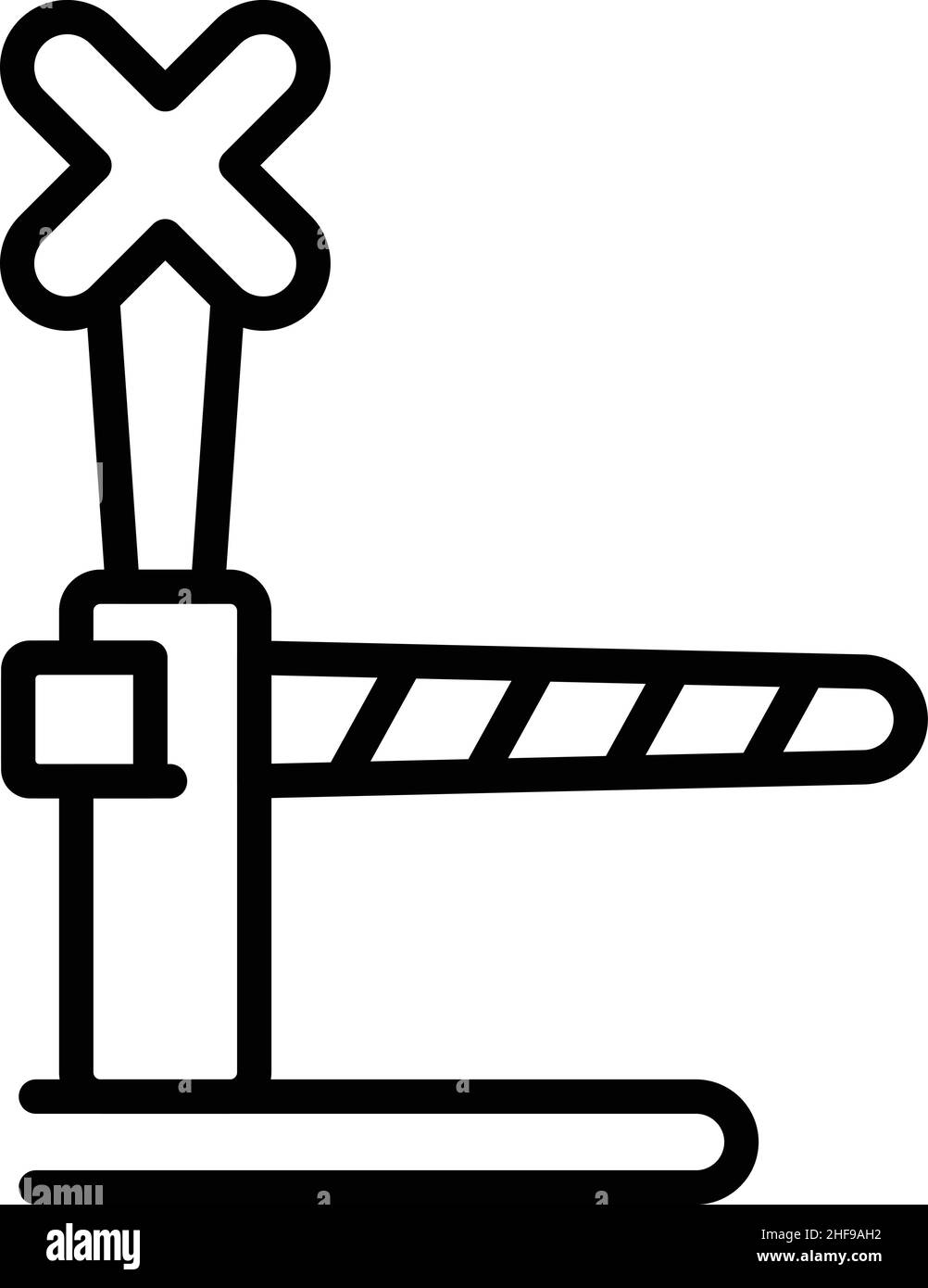 Vecteur de contour de l'icône de traverse de rail.Voie de circulation.Chemin de train Illustration de Vecteur