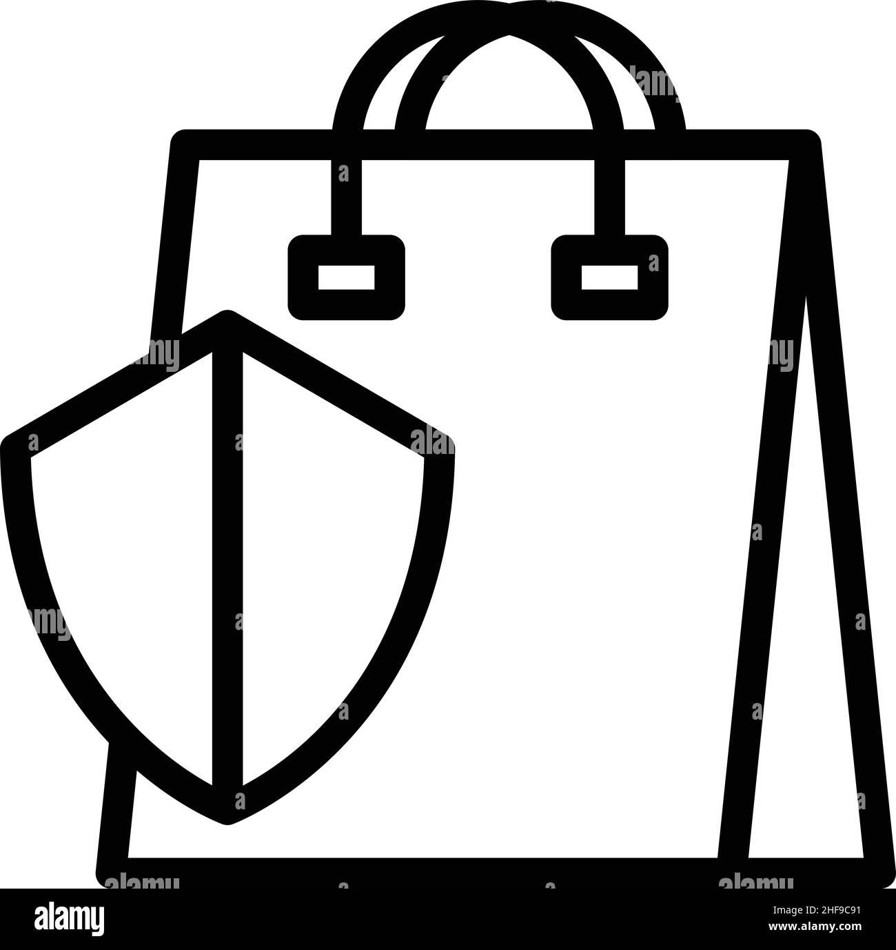 Voir le vecteur de contour d'icône de sac médical.Pharmacie du magasin.Pharmacie femme Illustration de Vecteur