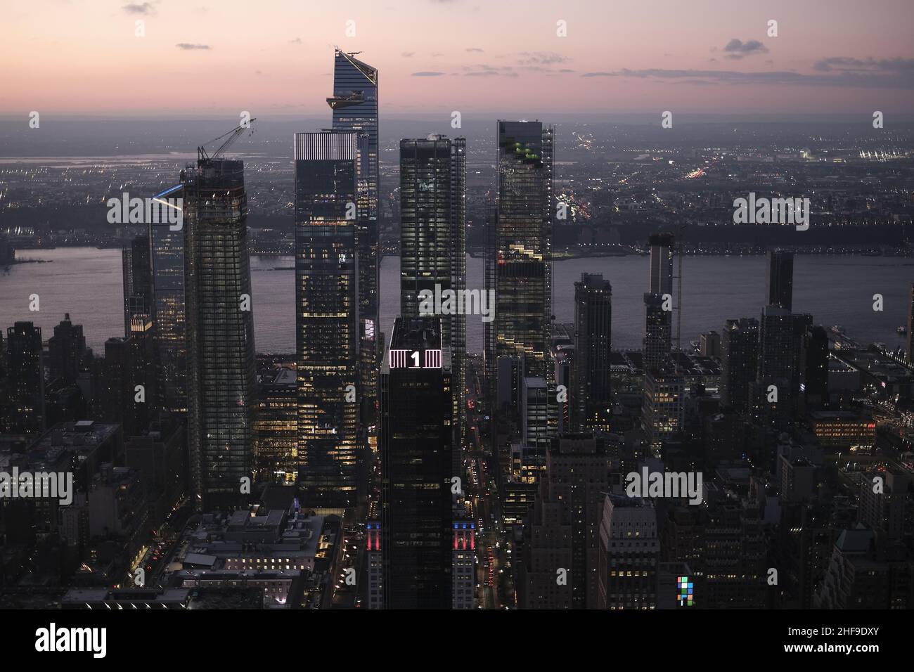 Vue depuis l'Empire State Building, New York Banque D'Images