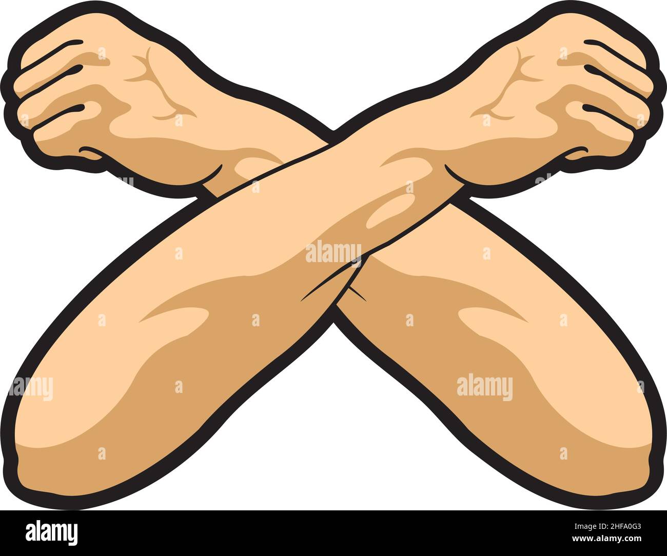 A croisé des mains d'homme fortes Illustration de Vecteur