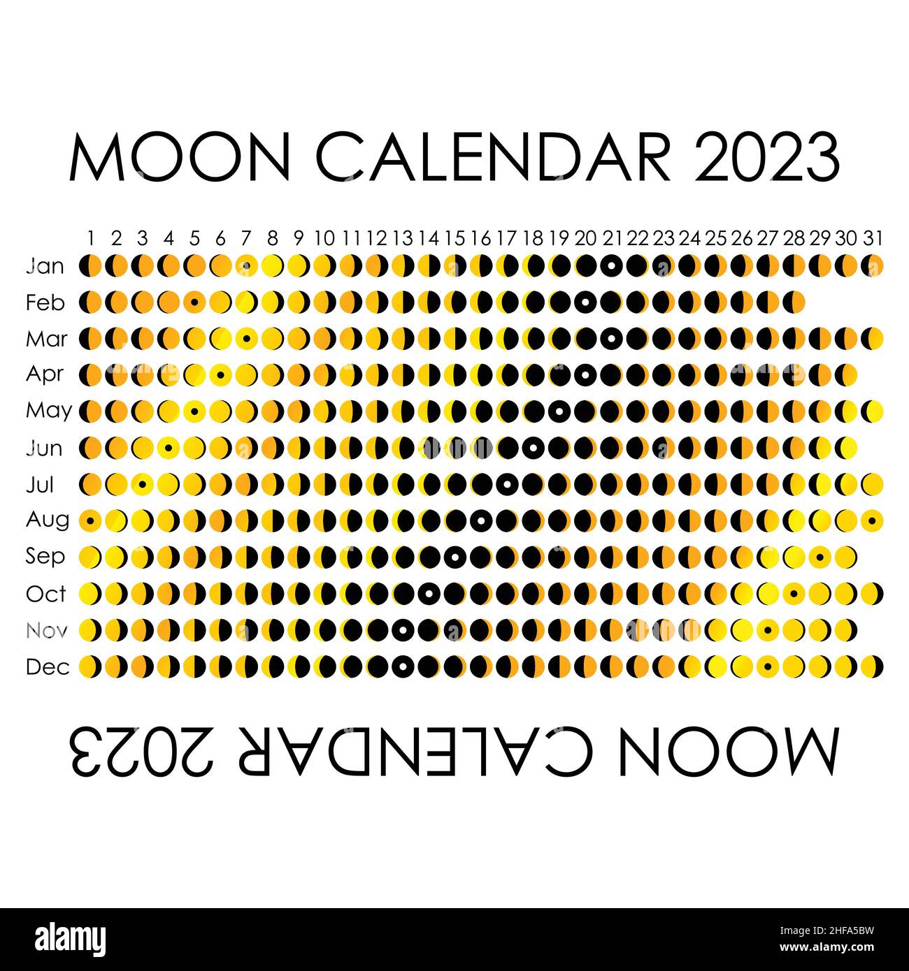Calendrier Lune Noire 2023 2023 Calendrier De La Lune.conception De Calendrier Astrologique.  Planificateur.placez Les Autocollants.maquette Du Planificateur De Cycle  Mensuel.arrière-Plan Noir Et Blanc Isolé Image Vectorielle Stock - Alamy