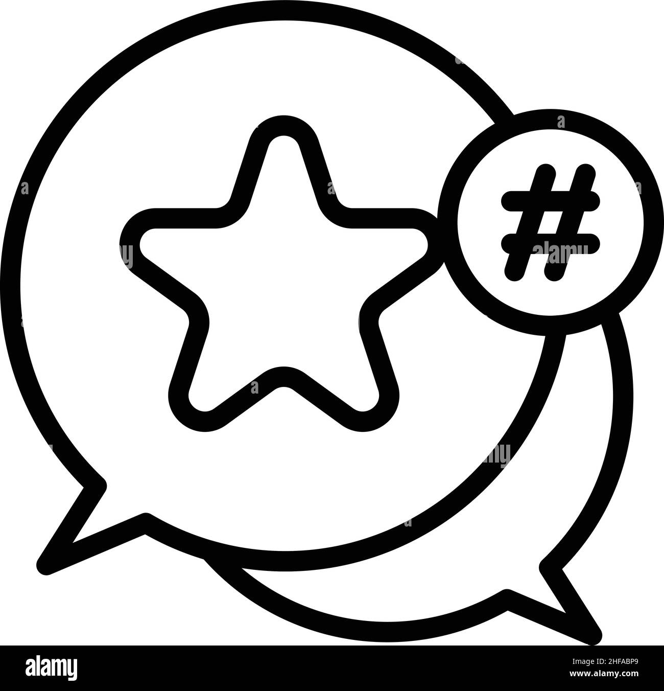 Vecteur de contour de l'icône du post-livraison.Croix SMM.Plate-forme multimédia Illustration de Vecteur