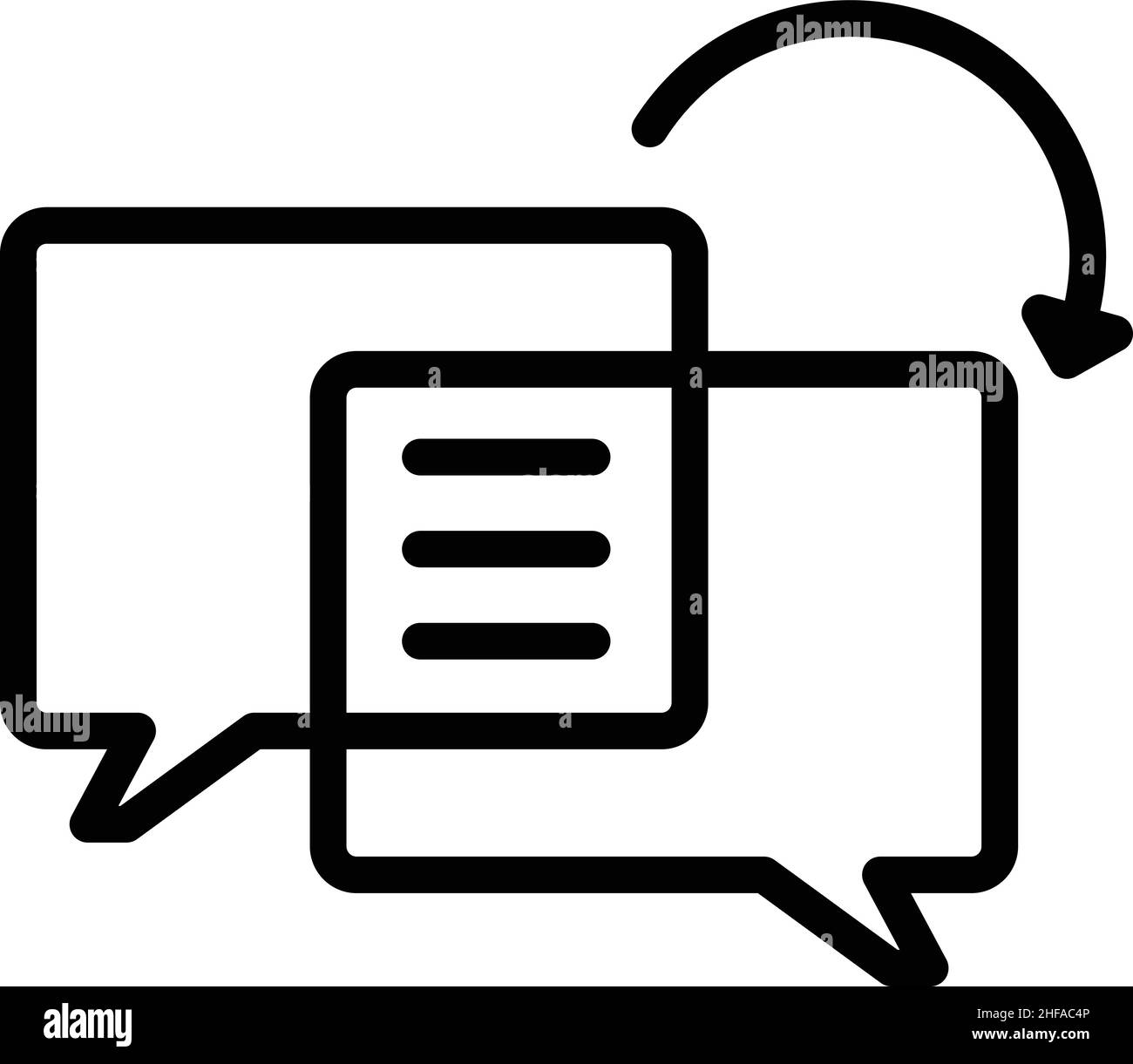 Vecteur de contour de l'icône de publication de discussion.Livraison SMM.Marketing social Illustration de Vecteur