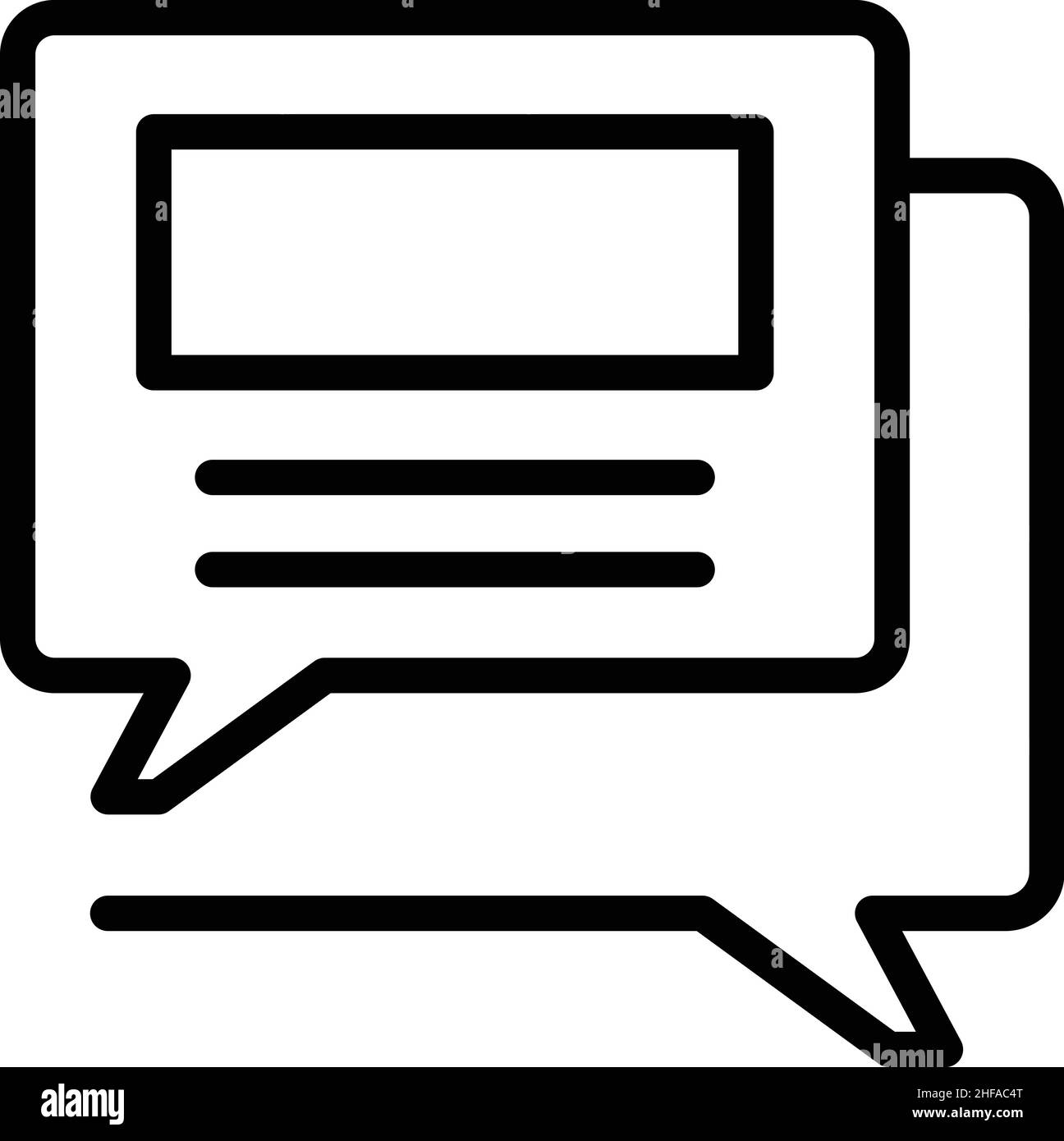 Vecteur de contour de l'icône de bulle de discussion.Post smm.Médias sociaux Illustration de Vecteur