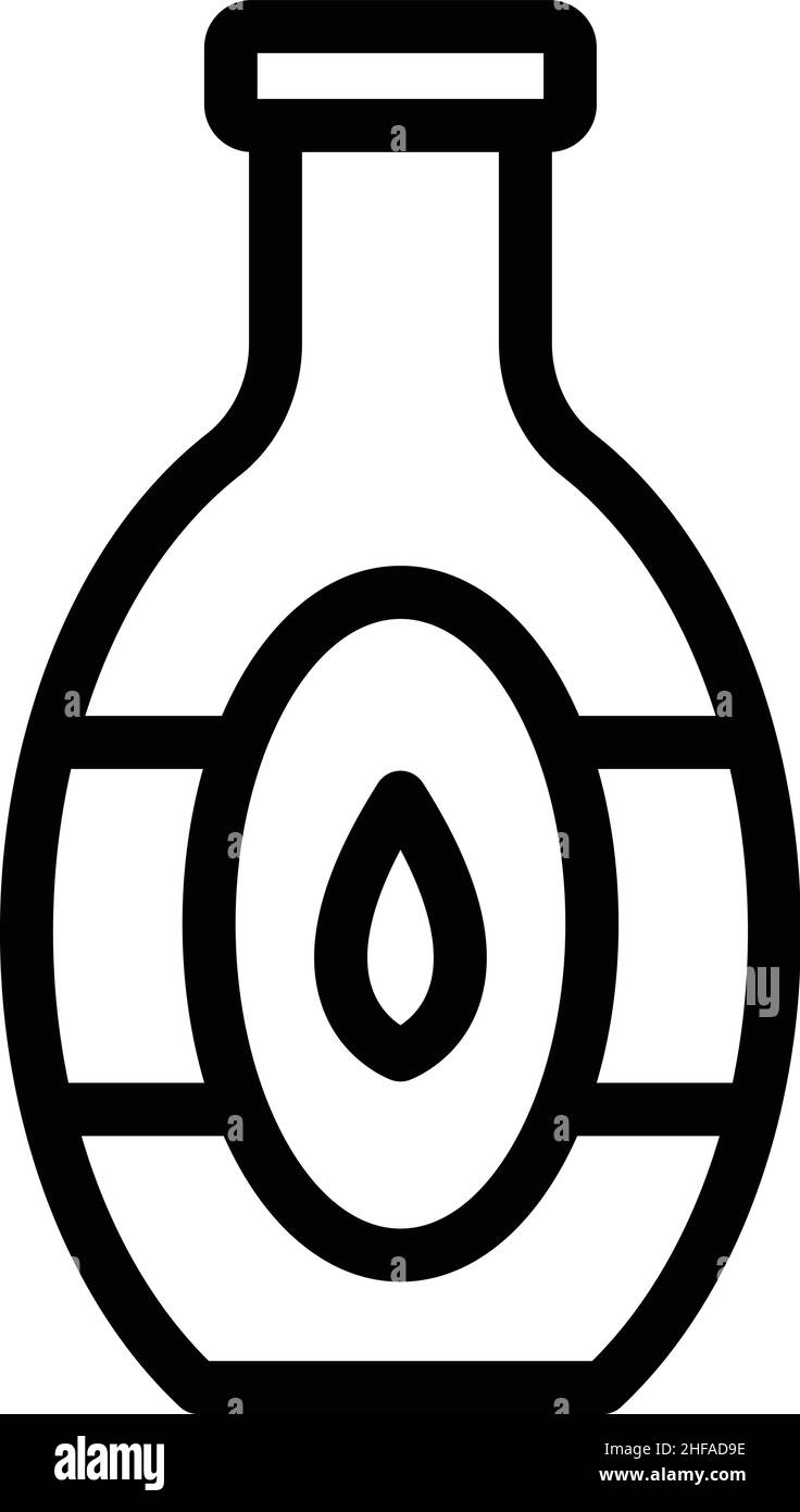 Vecteur de contour de l'icône de bouteille d'huile.Nourriture agave.Viande végétalienne Illustration de Vecteur