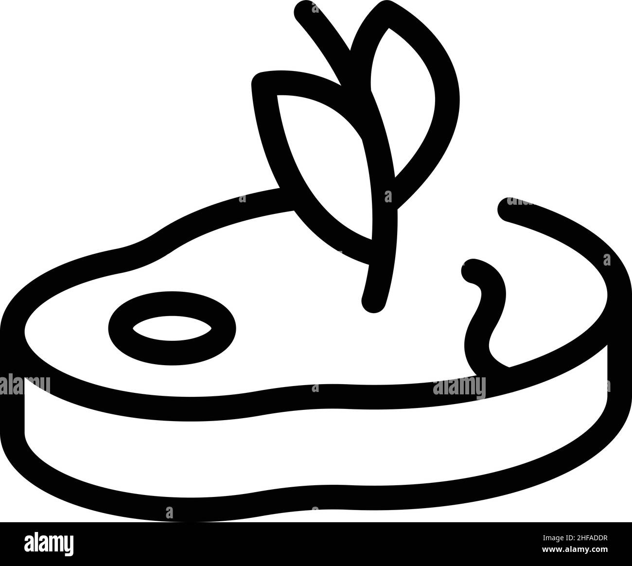 Vecteur de contour de l'icône d'aliment de viande.Manger vegan.Tofu Illustration de Vecteur