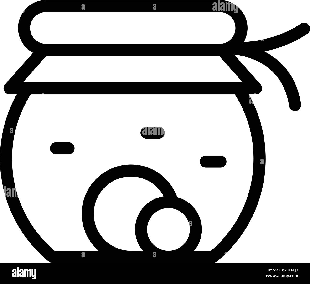 Vecteur de contour de l'icône JAR GEM.Viande végétalienne.Usine de malbouffe Illustration de Vecteur