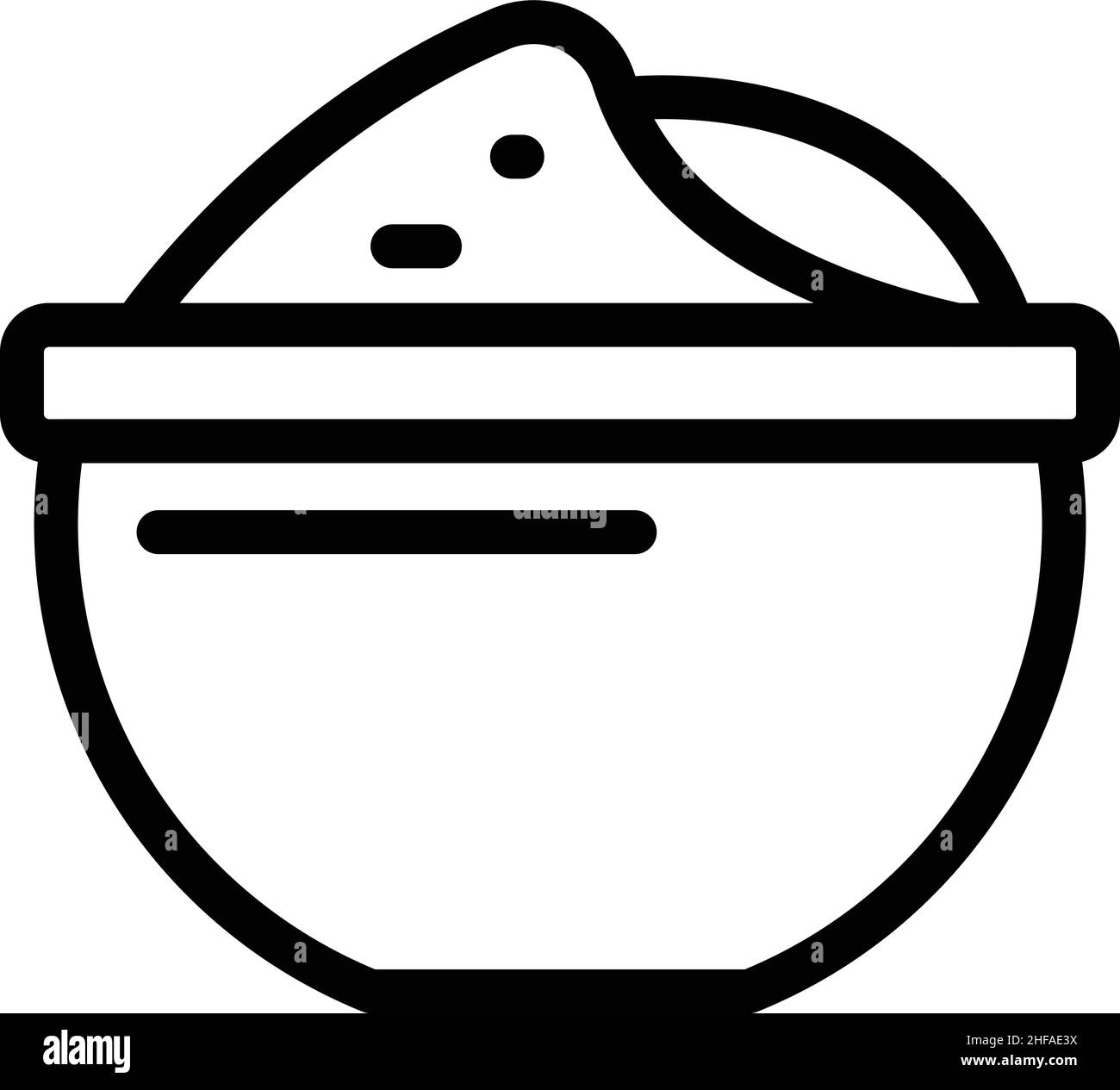 Vecteur de contour d'icône d'aliment de remplacement.Manger de noix de coco.Noix de soja Illustration de Vecteur