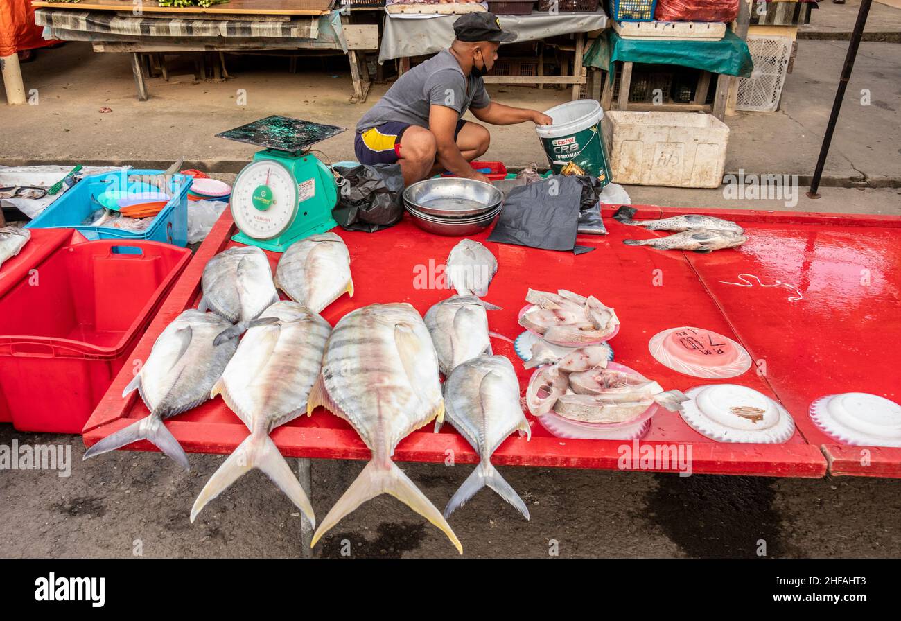 Marché Kinarut Sabah Bornéo Malaisie Banque D'Images