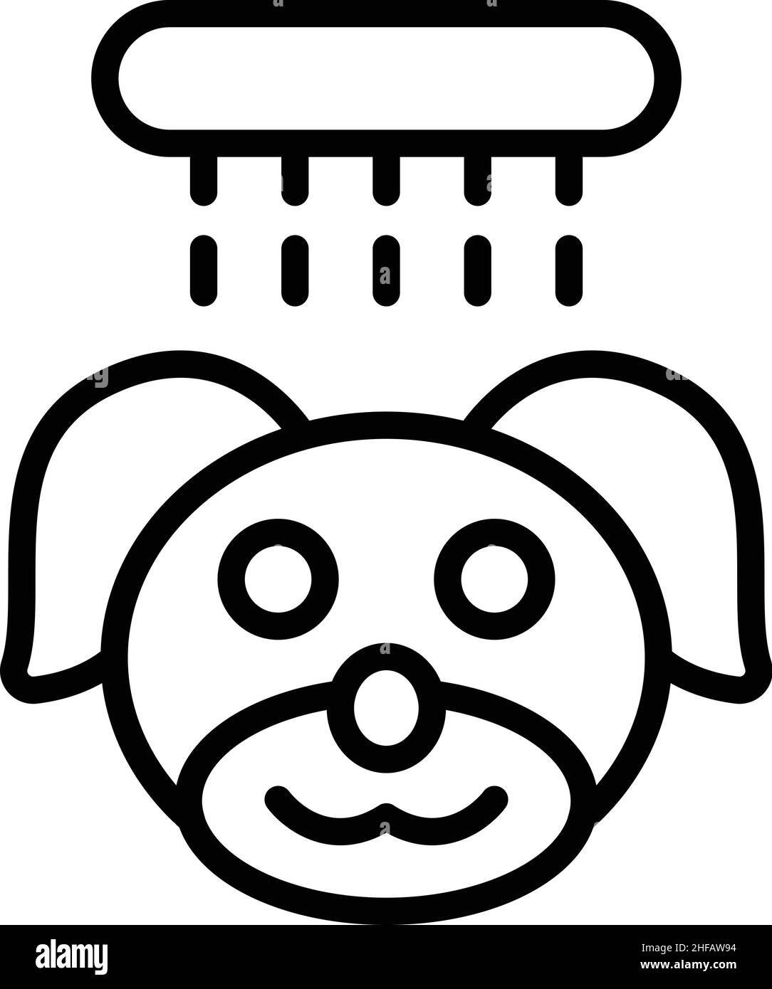 Vecteur de contour d'icône de douche de chien.Baignoire spa.PET Wash Image  Vectorielle Stock - Alamy