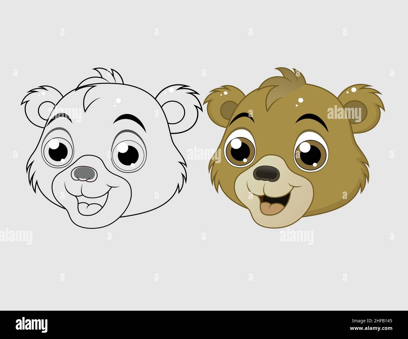 Mignon petit ours portrait Vector , qualité supérieure Illustration de Vecteur