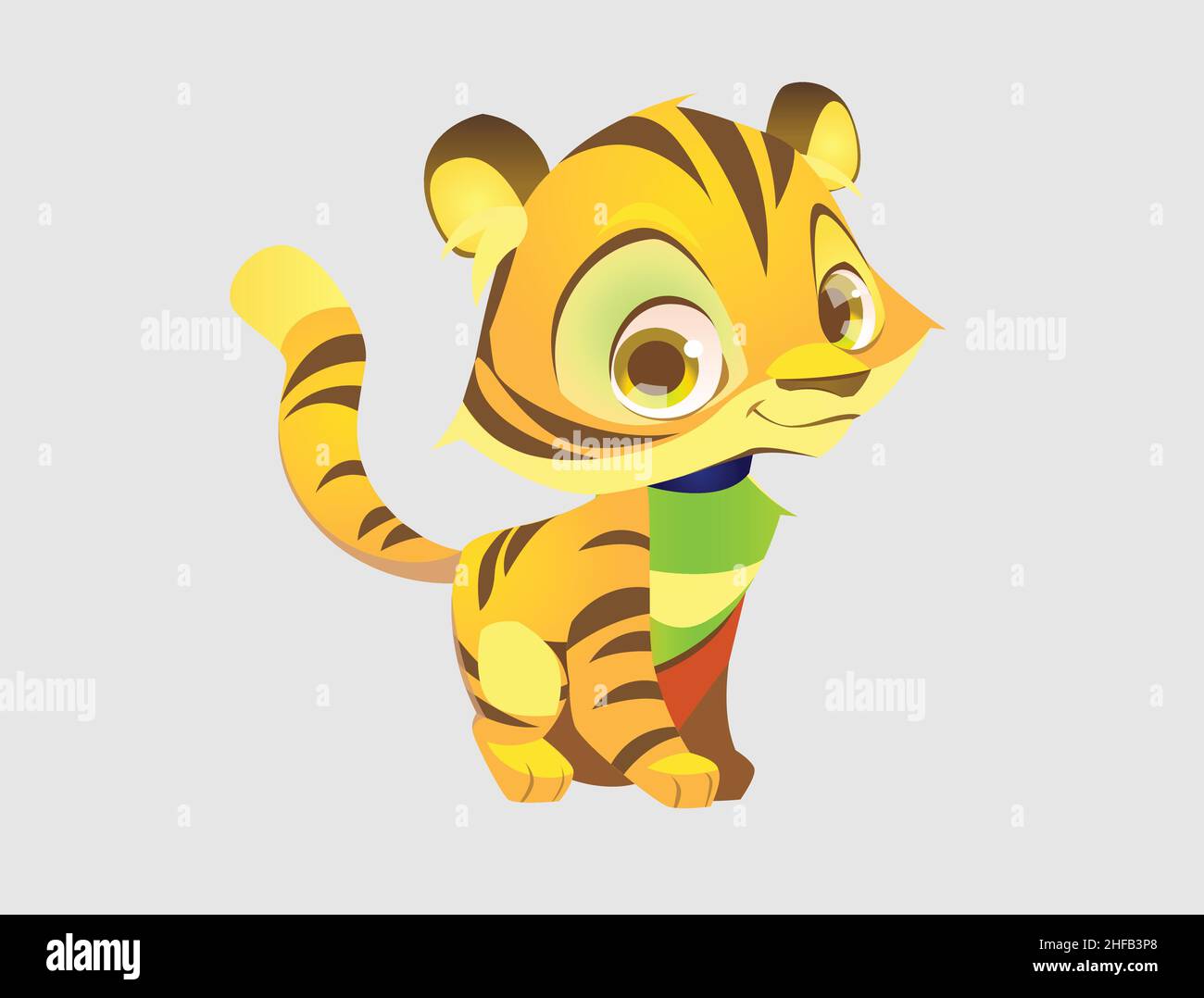Mignon petit tigre portrait Vector , qualité supérieure Illustration de Vecteur