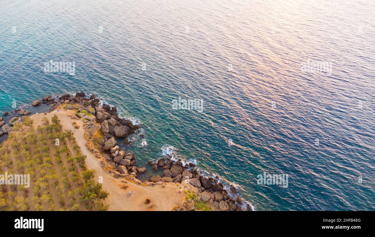 Vue aérienne de la belle ville de La Canée, avec son vieux port et son
