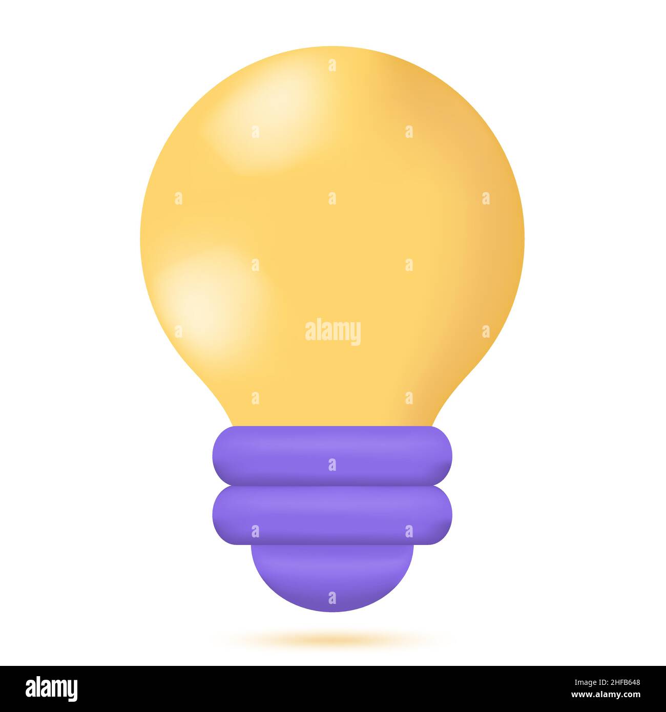 3d icône d'ampoule jaune Illustration de Vecteur