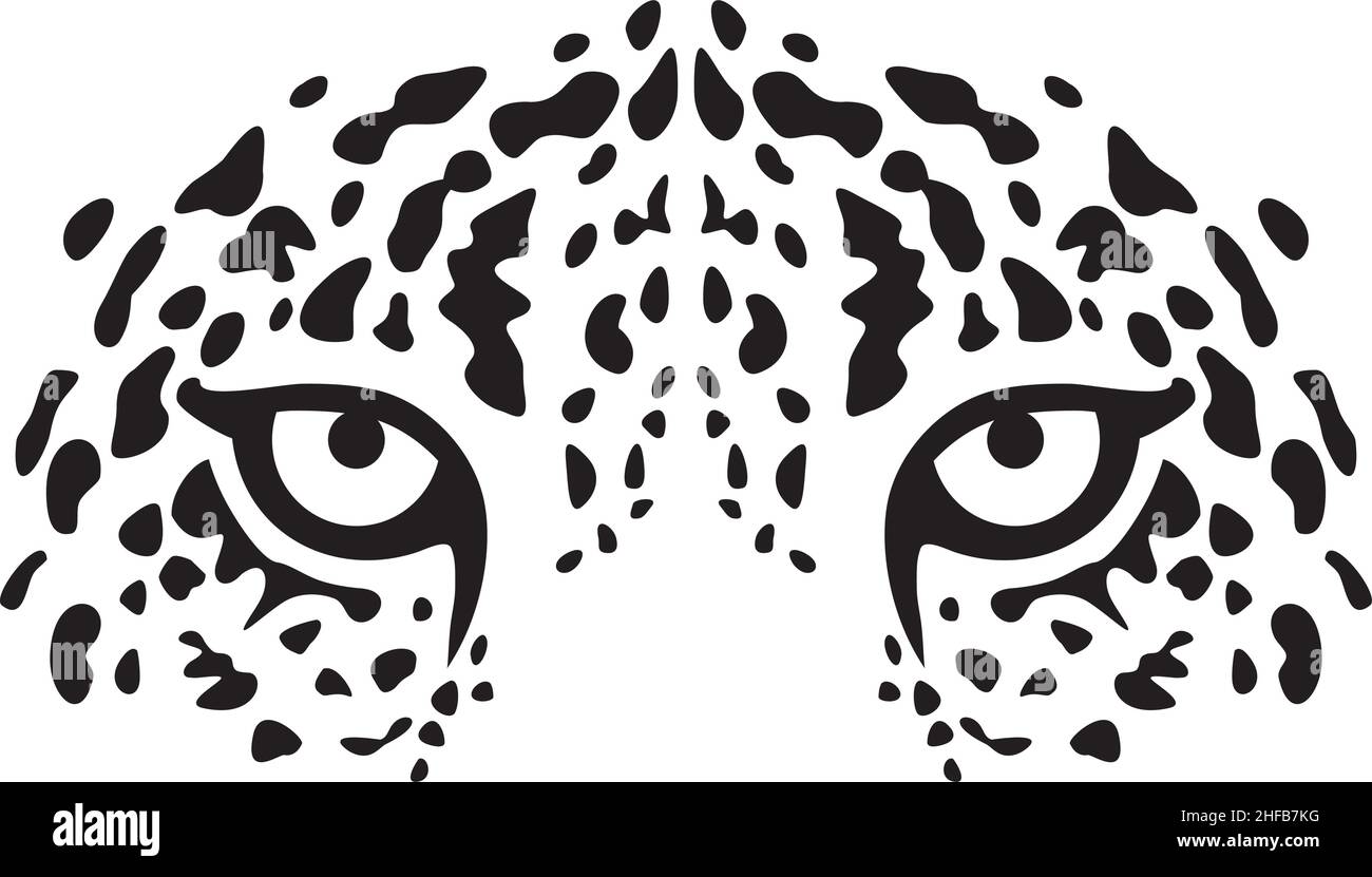 Illustration vectorielle des yeux Leopard noir et blanc Illustration de Vecteur