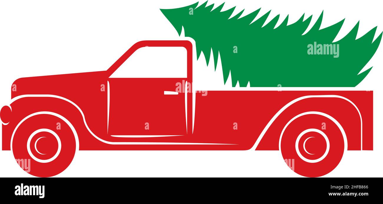 Illustration vectorielle arbre de Noël et camion Illustration de Vecteur