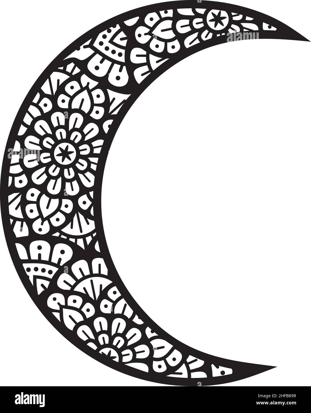 Illustration de vecteur de lune Mandala Illustration de Vecteur