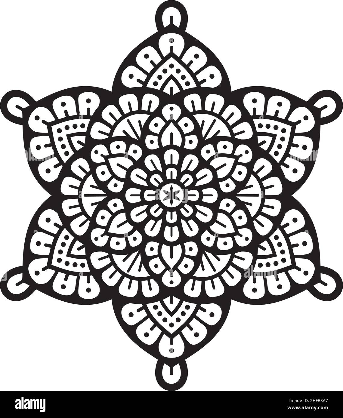 Illustration vectorielle en couches Mandala (style Boho) Illustration de Vecteur