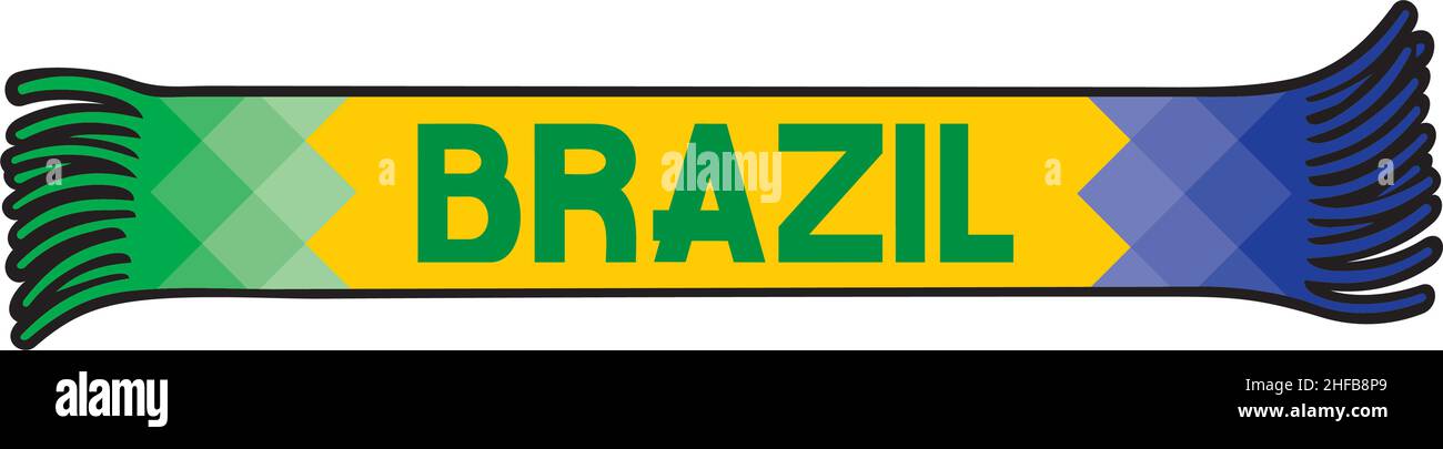 Drapeau du Brésil couleurs - sport fans foulard illustration vectorielle Illustration de Vecteur
