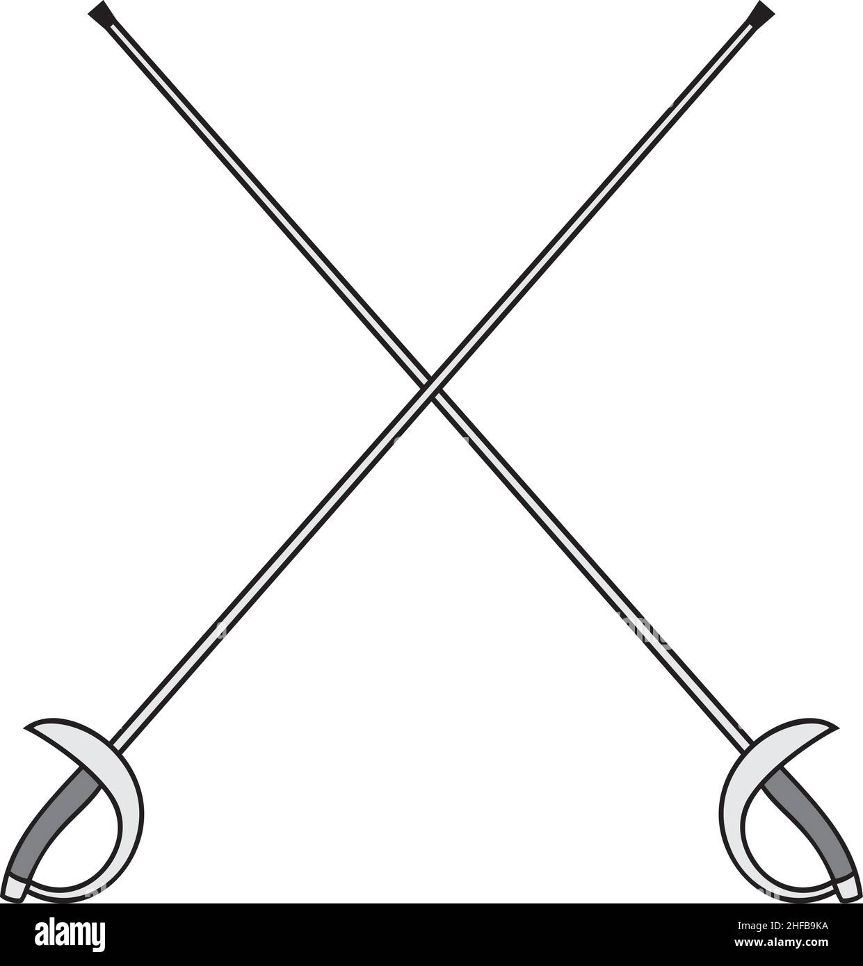 Illustration vectorielle des épées d'escrime croisées Illustration de Vecteur