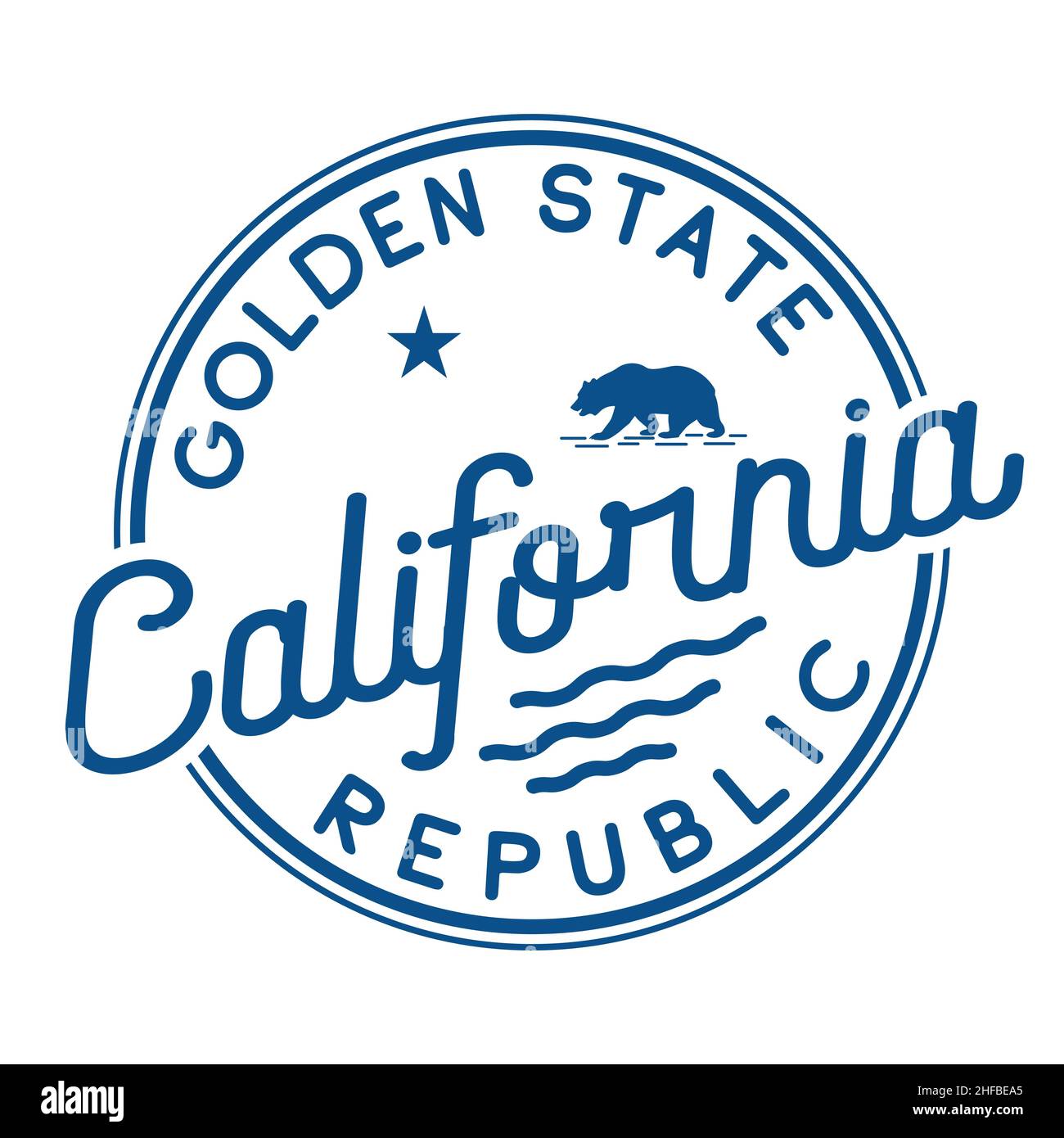 Logo de la Californie.Modèle de conception Golden State.Vecteur et illustration. Illustration de Vecteur